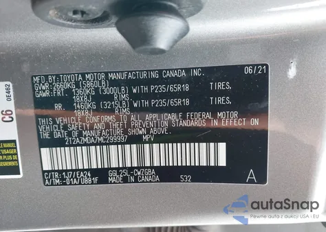2021 Lexus Rx 350 from USA, damaged, VIN 2T2AZMDA7MC299997